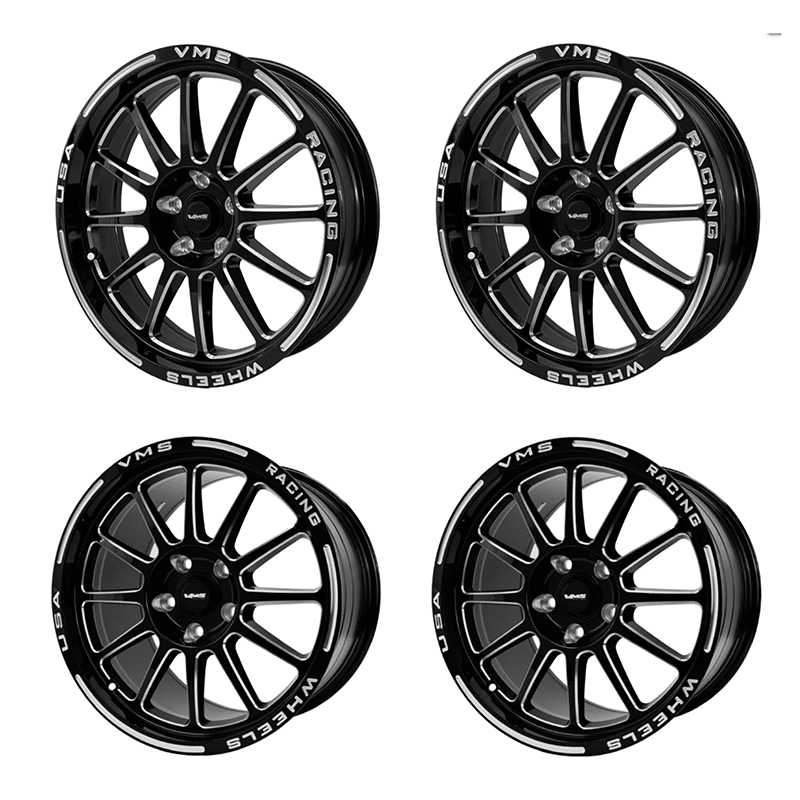 VMS Racing 20pk Black Closed End Lug Nuts – 12x1.5 Thread, Forged Steel, 19mm Socket